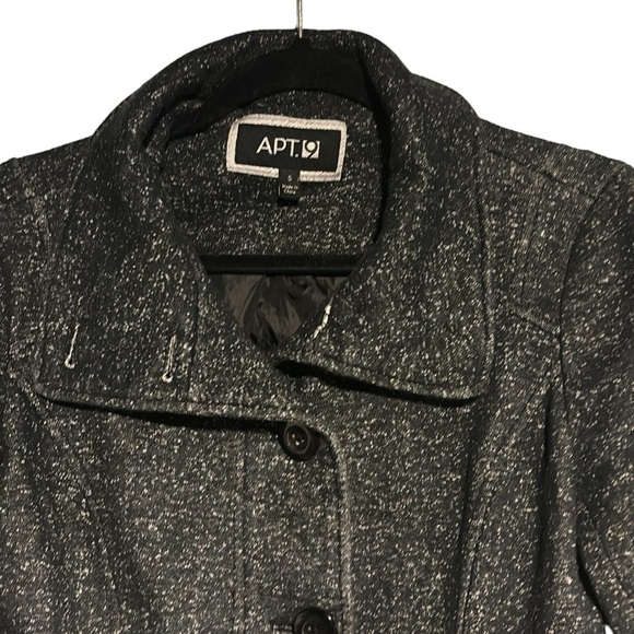 Apt 9 size small women’s dress coat black with white flecks feminine details - Picture 3 of 6